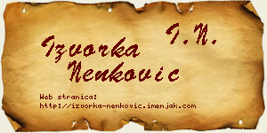 Izvorka Nenković vizit kartica